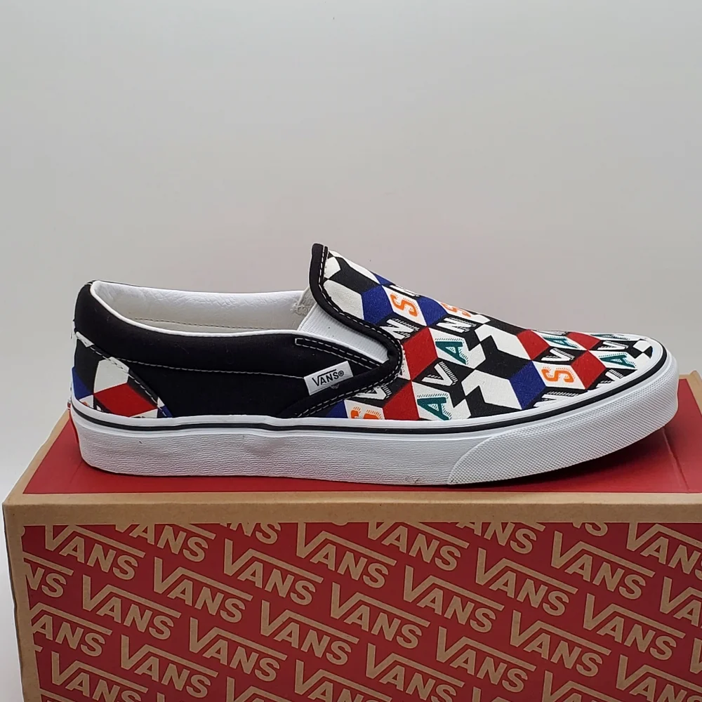 Van's Classic Slip-on Checker Cube Sneaker Shoes Sz 10 Mens New - Picture 5 of 6